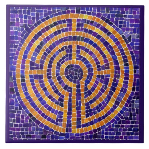 LABYRINTH MOSAIC 6x6 Ceramic Tile _ Purple