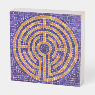 LABYRINTH MOSAIC 6x6 Wood Box Sign