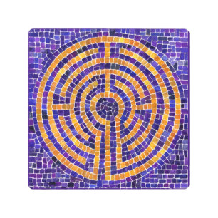 LABYRINTH MOSAIC 8x8 Metal Wall Art