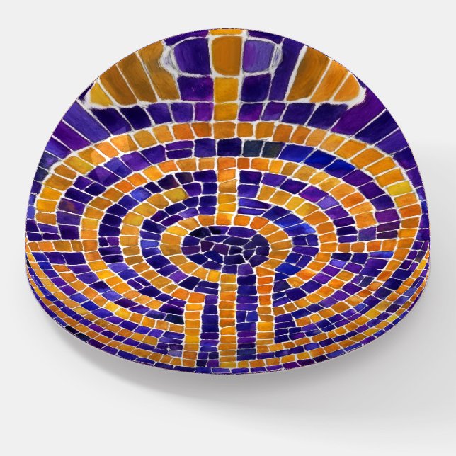 LABYRINTH MOSAIC Dome Paperweight (Angled)