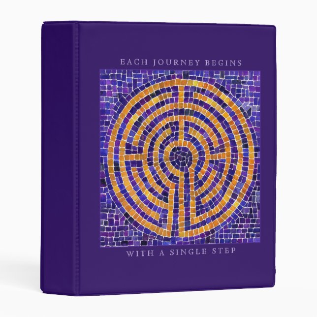 LABYRINTH MOSAIC Mini Binder - Purple (Front/Spine)