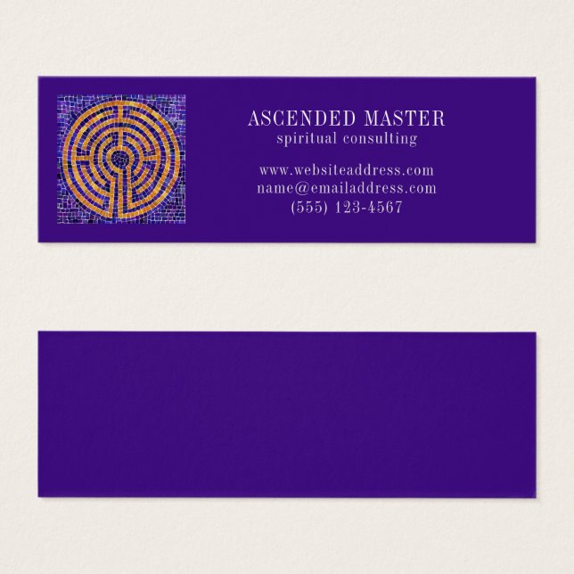 LABYRINTH MOSAIC Mini Business Card - Purple (Front & Back)