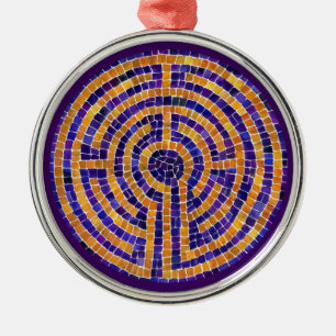 LABYRINTH MOSAIC Premium Round Ornament