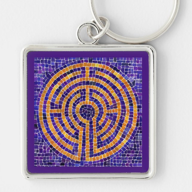 LABYRINTH MOSAIC Premium Square Keychain (Front)