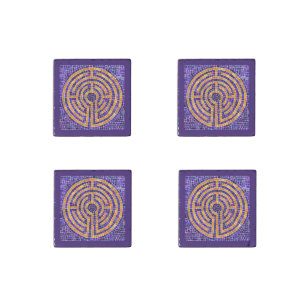 LABYRINTH MOSAIC Primed Marble Magnets (4) Purple
