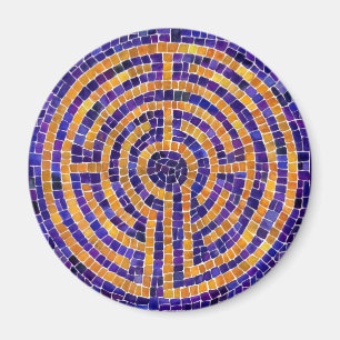 LABYRINTH MOSAIC Round Magnet 