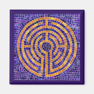LABYRINTH MOSAIC Square Magnet - Purple