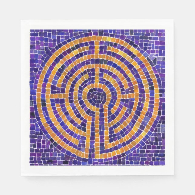LABYRINTH MOSAIC Standard Luncheon Paper Napkins (Front)