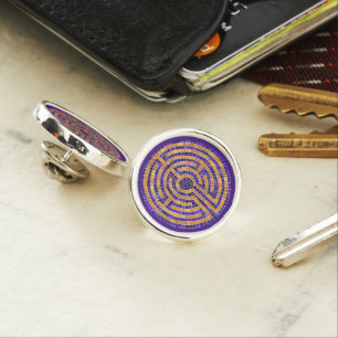 LABYRINTH MOSAIC Sterling Silver Lapel Pin