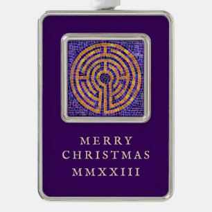 LABYRINTH MOSAIC Vertical Framed Ornament