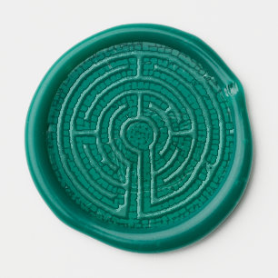 LABYRINTH MOSAIC Wax Seal Stickers / Dark Green