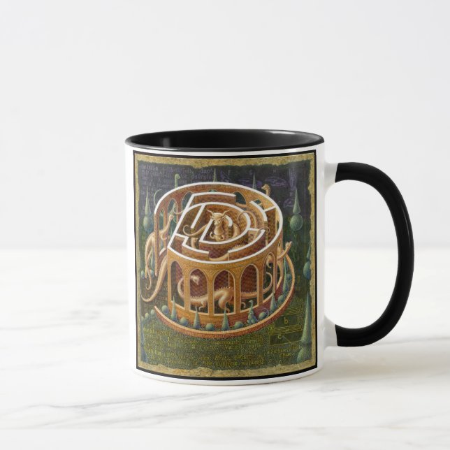 Labyrinth Mug, Daedal: Maze art, Dinosaurs Mug (Right)