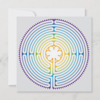 Labyrinth of Chartres Illustration - Rainbow Color Holiday Card