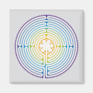 Labyrinth of Chartres Illustration - Rainbow Color Magnet