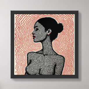 Labyrinth of Her Awakening – A Minimalist Portrait Framed Art