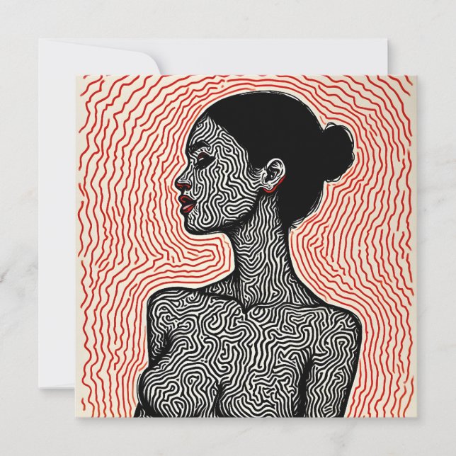 Labyrinth of Her Awakening – A Minimalist Portrait Invitation (Front)