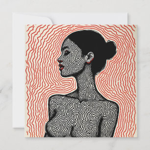 Labyrinth of Her Awakening – A Minimalist Portrait Thank You Card