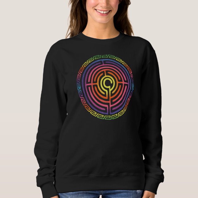 Labyrinth Protection Symbol Magic Mystic Occultism Sweatshirt (Front)