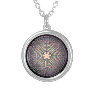 Labyrinth Silver Plated Necklace