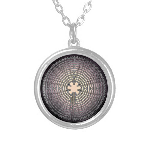 Labyrinth Silver Plated Necklace