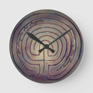 Labyrinth Symbol  Round Clock