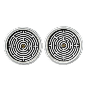 LABYRINTH TRISKELION TRIPLE CELTIC SPIRAL CUFFLINKS