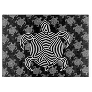 Labyrinth Turtle Glass Cutting Boards