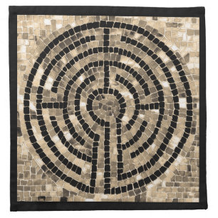 LABYRINTH V 12"x12" Cloth Cocktail Napkin