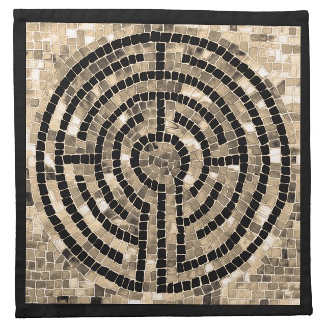 LABYRINTH V 12"x12" Cloth Cocktail Napkin (Front)