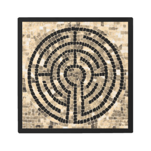 LABYRINTH V 12x12 Metal Wall Art - Black