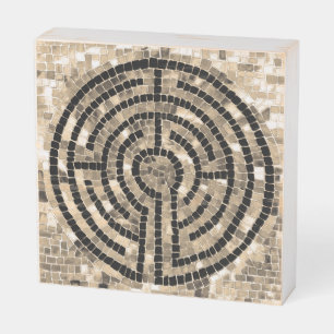 LABYRINTH V 6x6 Wood Box Sign