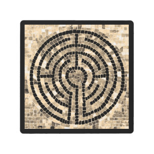 LABYRINTH V 8x8 Metal Wall Art - Black