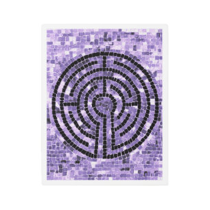 LABYRINTH VI 11x14 Metal Wall Art - White