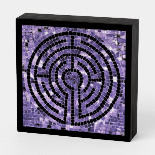 LABYRINTH VI 6x6 Wood Box Sign - Black