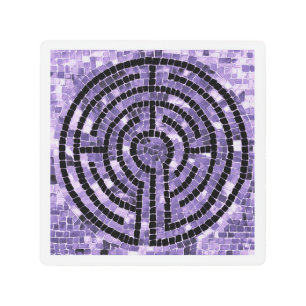 LABYRINTH VI 8x8 Metal Wall Art - White