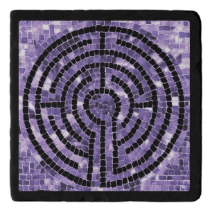 LABYRINTH VI Marble Stone Trivet - Black