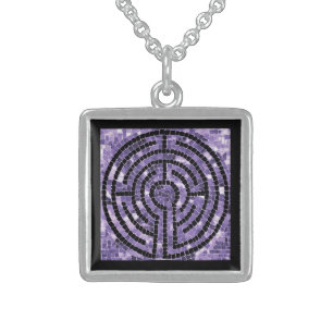 LABYRINTH VI Sterling Silver Square Necklace