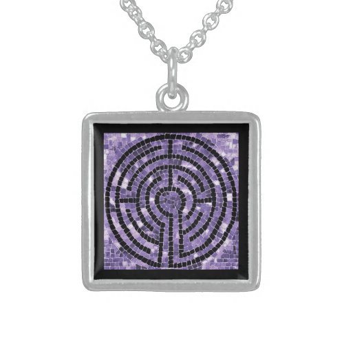 LABYRINTH VI Sterling Silver Square Necklace