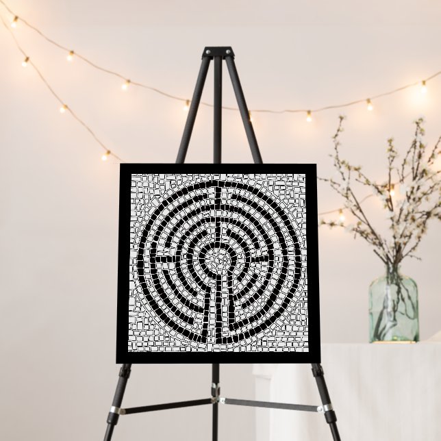 LABYRINTH VII 18x18 Foam Board - Black (In Situ (Stand))