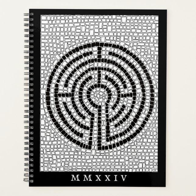 LABYRINTH VII 8.5x11 Planner + Text / Black (Front)