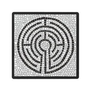 LABYRINTH VII 8x8 Metal Wall Art - Black
