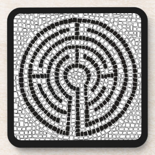 LABYRINTH VII Hard Plastic Coasters - Black