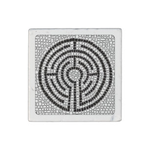 LABYRINTH VII Primed Marble Magnet - White