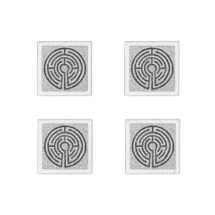 LABYRINTH VII Primed Marble Magnets (4) - White