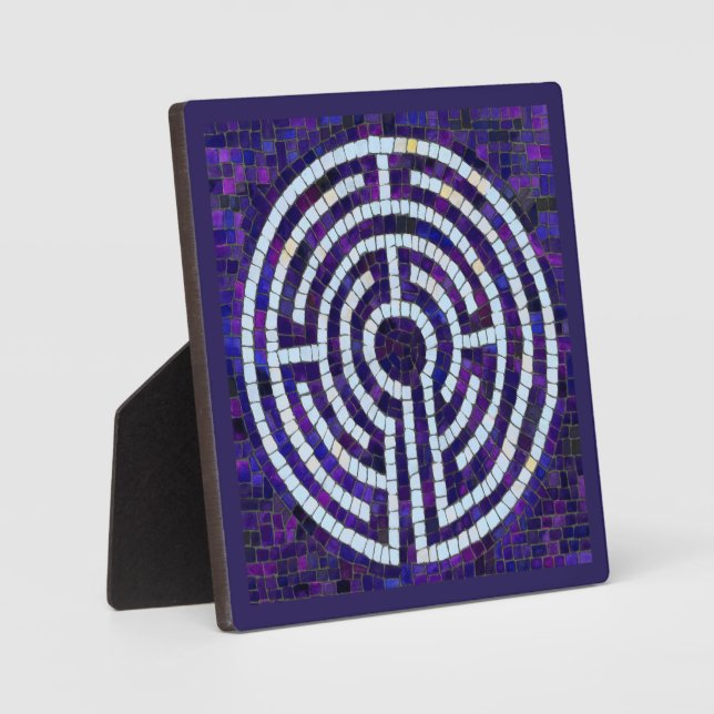 LABYRINTH VIII 5.25 Square Plaque - Violet (Front)