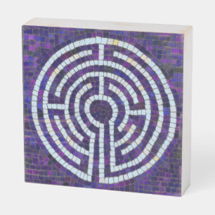 LABYRINTH VIII 6x6 Wood Box Sign