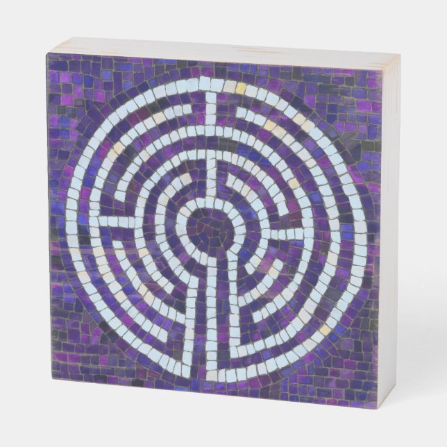 LABYRINTH VIII 6x6 Wood Box Sign (Angled Horizontal)
