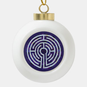 LABYRINTH VIII Ceramic Ball Ornament