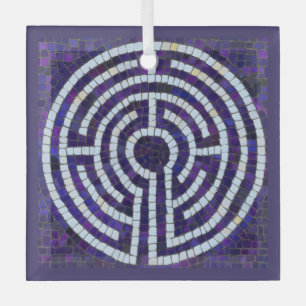 LABYRINTH VIII Glass Square Ornament