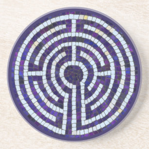 LABYRINTH VIII Sandstone Coaster - Violet
